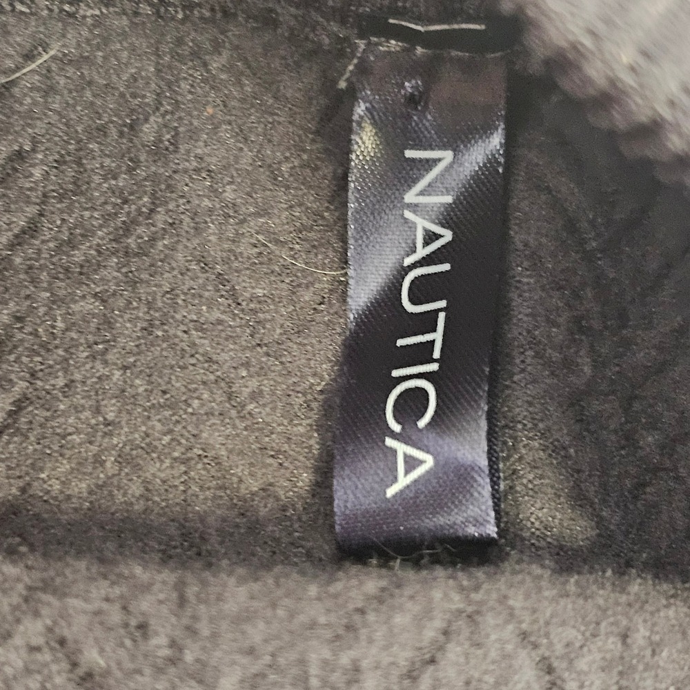 Nautica Black Cable Knit Fleece Lined Leggings Women Size ML Textured High Waist - Picture 3 of 7
